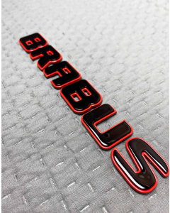 Metal black Brabus logo with red trim for Mercedes Benz G Class trunk buy in USA