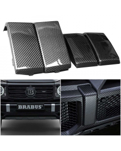 Carbon Fiber Front and Rear Bumpers Brackets Fangs Covers Set 4 pcs for Mercedes G-Wagon W463A W464 buy in USA