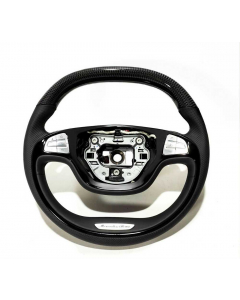 Mercedes-Benz S-Class W222 S500/S600 Steering Wheel Carbon Leather Piano Black buy in USA