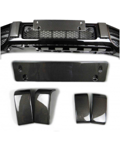 Front Bumper Carbon Fangs Number Plate Add-Ons Clips Brackets 5 pcs Set for Mercedes Benz W463A W464 G63 G500 G Wagon G Class buy in USA