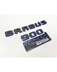 Metallic Brabus 900 Rocket Edition Blue Emblems Badges Set for Mercedes-Benz G-Class W463A buy in USA