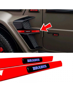 Red Fender Insert LED Blue Emblem Brabus Style Badge for Mercedes G-Wagon W463A buy in USA