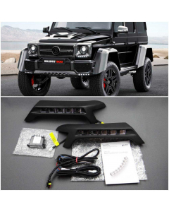 4×4 Squared Brabus Front Bumper Fiberglass Lip Spoiler with LEDs buy in USA