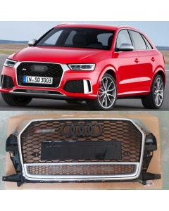 Audi RSQ3/SQ3/Q3 Front Honeycomb Grille (Chrome Frame with Quattro) 2017-2019 buy in USA