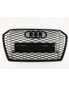 RS6 Front Bumper Radiator Grille (Black) for Audi A6 C7 (2016-2018) buy in USA