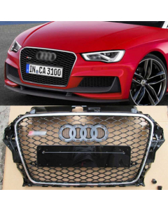 RS3 Chrome Black Front Bumper Radiator Grille for Audi A3 (2012-2015) buy in USA