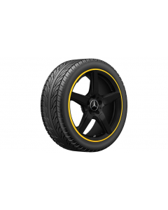 AMG 5-spoke wheel, 45.7 cm (18-inch), rim flange painted yellow, SLK-SLC, 255/35 R18/, matt black, A17240129029Y43 buy in USA